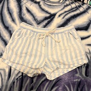 Aerie Striped Blue and White Shorts
